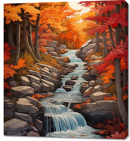 Obraz 90x100cm Jesienne Wodospady zdjęcie 1