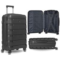 mała walizka kabinowa z polipropylenu w szarym kolorze - peterson