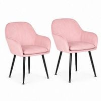 KRZESŁA WELUROWE DO SALONU RÓŻOWE ZESTAW 2X MODERNHOME