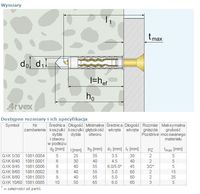 DYBEL UNIWERSALNY ŁEB Z NACIĘCIEM KRZYŻOWYM GXK 8/60MM - AR 1081.0002