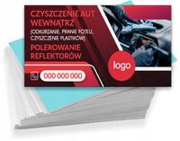 Wizytówki firmowe REKLAMOWE Foliowane 1000 szt CZYSZCZENIE AUT