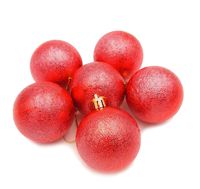 BOMBKI CHOINKOWE CZERWONE NA CHOINKĘ ZAWIESZKI ZESTAW 8cm 6szt