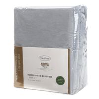 Prześcieradło z gumką FLANO 200X220 +30 cm polarowe szare