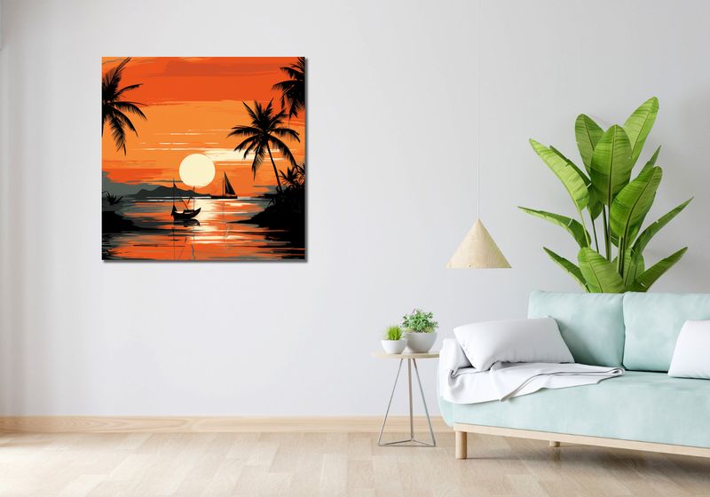 Obraz 90x90cm Tropikalny spokój zdjęcie 2