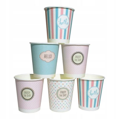 KUBKI PAPIEROWE DO KAWY - PASTELE MIX 250ML 100 SZTUK DO ZIMNYCH I GORĄCYCH na Arena.pl