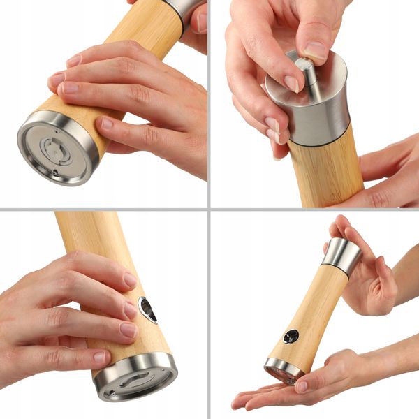 Młynek Do Pieprzu I Soli Przypraw Ręczny Drewniany zdjęcie 7