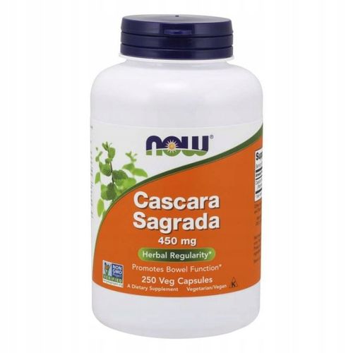 NOW Foods Cascara Sagrada Szakłak Jelita Zaparcia Wątroba 450mg 250 vcaps na Arena.pl