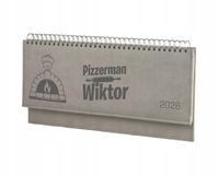 Terminarz pizzermana 2026 tyg. kalendarz leżący biurkowy z grawerem