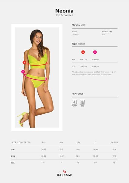 Neonia top i figi żółty - Obsessive S/M zdjęcie 5