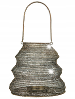 LAMPION STYL LOFT metalowy złoty wys. 23cm