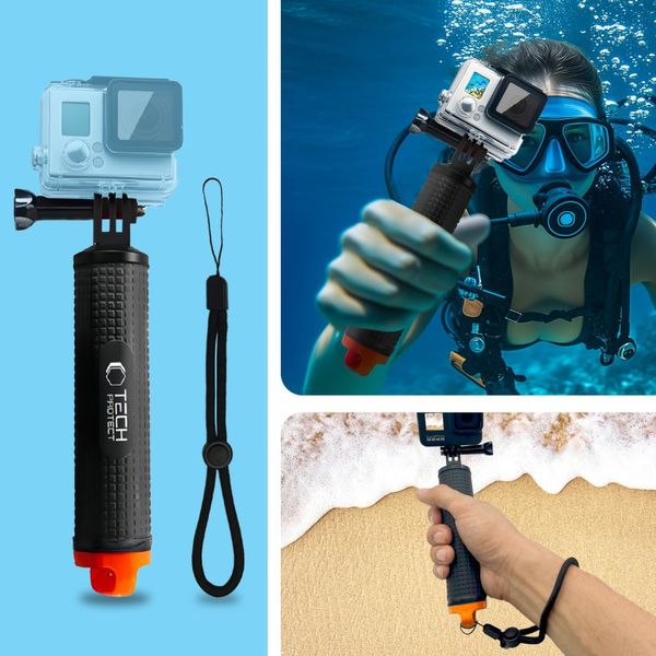 tech-protect ga100 float hand grip gopro / dji black zdjęcie 3