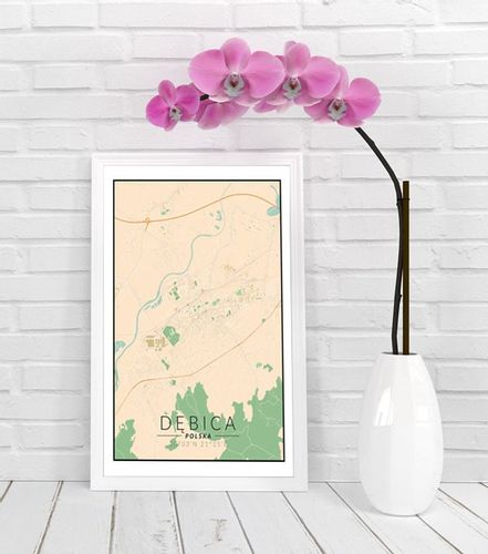 Dębica mapa kolorowa - plakat 61x91,5 cm na Arena.pl