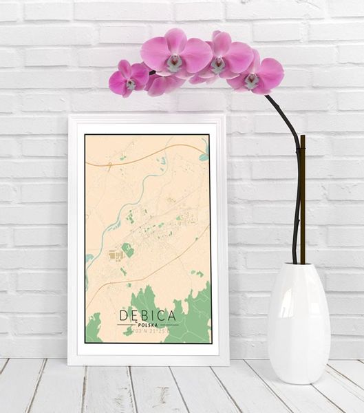 Dębica mapa kolorowa - plakat 61x91,5 cm zdjęcie 2