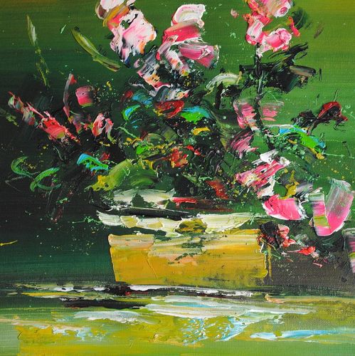 Abstrakcja z kwiatami (50x60cm) na Arena.pl