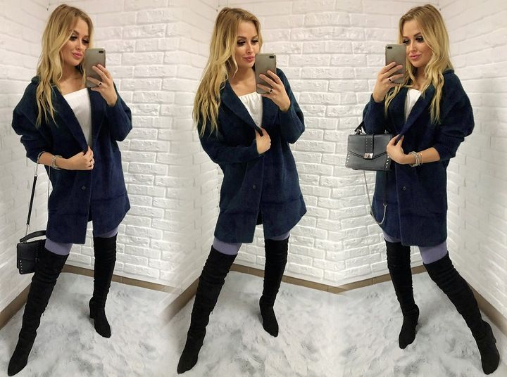 Sweter ALPAKI kurtka WEŁNA MODNE KOLORY oversize zdjęcie 6