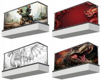 Osłona balkonowa mata ozdobna na balkon na wymiar DINOZAURY WZORY