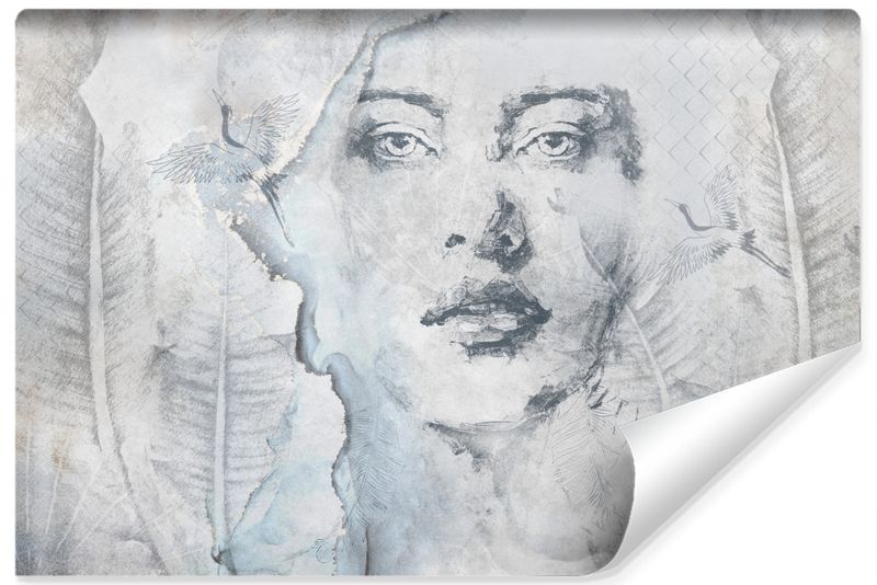 Fototapeta Do Salonu Twarz KOBIETA Beton Abstrakcja Mur 300cm x 210cm zdjęcie 1