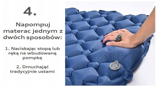2x DMUCHANA MATA MATERAC Z WBUDOWANĄ POMPKĄ DWUOSOBOWA KARIMATA ULTRA LEKKA na Arena.pl