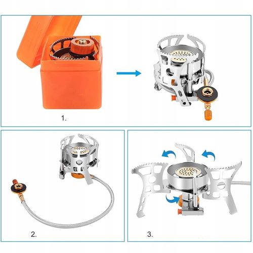 DOSKONAŁA MINI KUCHENKA TURYSTYCZNA GAZOWA NA KARTUSZE Z ADAPTEREM 3500W na Arena.pl