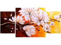 80X40CM ZEGAR MAGNOLIE PEŁNI OBRAZ