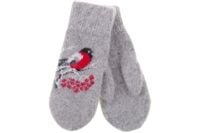 Rękawiczki wełniane damskie grube owcza wełna ciepłe góralskie ptaszek 24