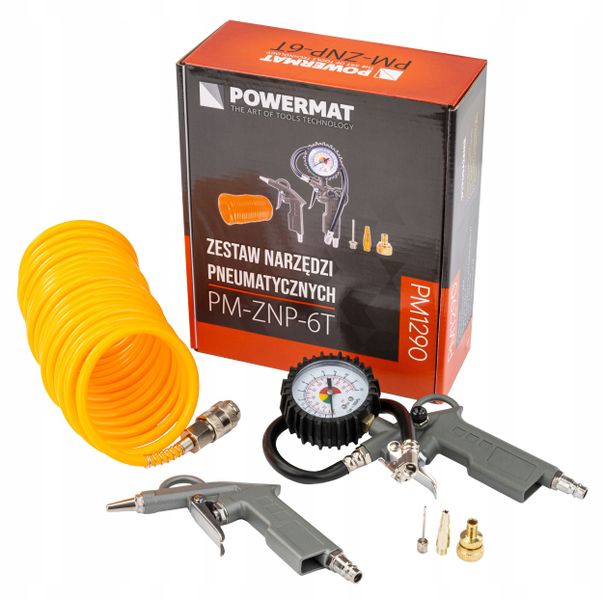 ZESTAW NARZĘDZI PNEUMATYCZNYCH DO KOMPRESORA SPRĘŻARKI WĄŻ AKCESORIA 6 EL. zdjęcie 9