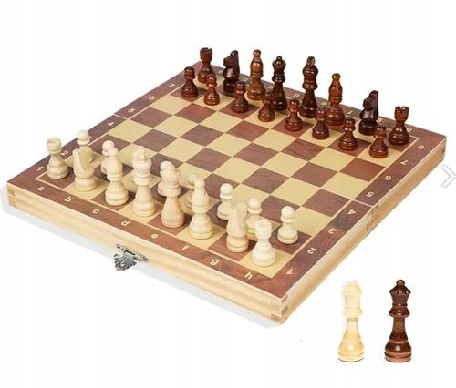 SZACHY DREWNIANE DUŻE WARCABY DLA DZIECI TRYKTRAK GRY LOGICZNE PLANSZOWE na Arena.pl