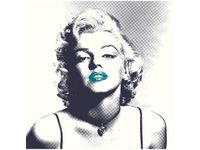 50X50CM MARILYN MONROE TURKUSOWYMI USTAMI OBRAZ