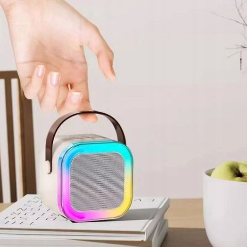 GŁOŚNIK BLUETOOTH PRZENOŚNE KARAOKE LAMPKA RGB 2 MIKROFONY USB SD MINI JACK na Arena.pl