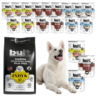 BULT sucha i mokra karma dla psa Mięso i ryby 17,4kg - 18x800g + 3kg
