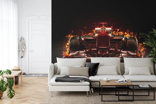 Emaga Fototapeta Płonący Bolid F1 Tapeta Samoprzylepna 104x70.5 na Arena.pl