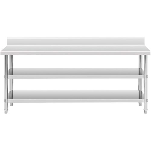 Stół blat roboczy stalowy nierdzewny przyścienny z rantem 2 półki 200x60cm na Arena.pl