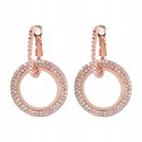 16 0065 Kolczyki Ring Koła Kółka cyrkonie wiszące Rosegold