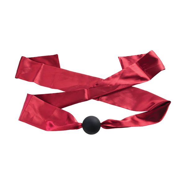 Silicone Ball Gag With Satin Straps. zdjęcie 2