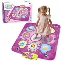 MUZYCZNA MATA DO TAŃCZENIA INTERAKTYWNA ŚWIATŁO RÓŻOWA DUŻA DLA DZIEWCZYNKI