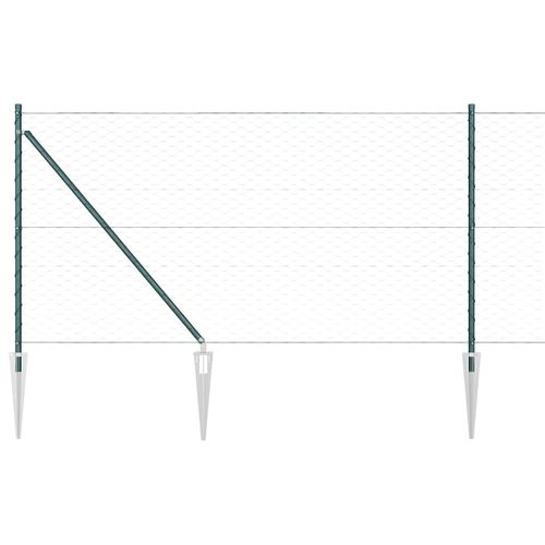 Ogrodzenie z słupkami Zielony 1 x 100 m Stal pokryta PCV na Arena.pl