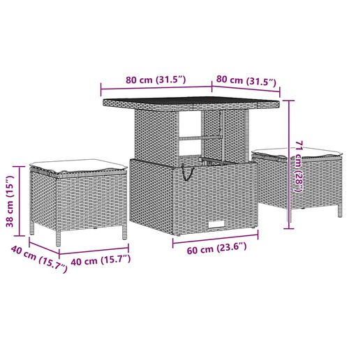 Zestaw Sof na Ogród 13 pcs Czarny i kremowy 80 x 80 x 71 cm na Arena.pl