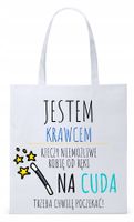 Dla Krawca Krawcowej Torba Eco Biała Shopper Z Nadrukiem Ze Zdjęciem