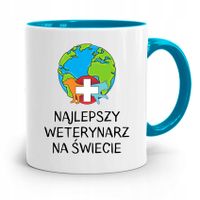 Kubek Błękitny Weterynarza Najlepszy Na Świecie Z Nadrukiem Ze Zdjęciem
