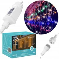 KURTYNA 300 LED MULTIKOLOR +FLASH LAMPKI ZEWNĘTRZNE OŚWIETLENIE ŚWIĄTECZNE