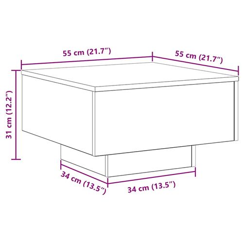 Stolik kawowy dąb artisan 55 x 55 x 31 cm na Arena.pl