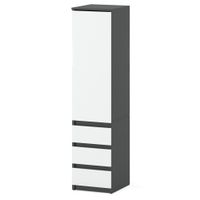 Szafa nowoczesna do salonu przedpokoju mała 40cm 3 szuflady szary biały mat
