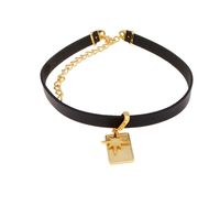 choker skórzany z zawieszkami (c21/jes/85kolor)