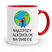 Dla Alkoholika Pijaka Kubek Czerwony Na Prezent Z Nadrukiem Ze Zdjęciem
