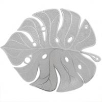 Podkładka na stół mata stołowa liść listek dekoracyjna elegancka srebrny