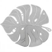 Podkładka na stół mata stołowa liść listek dekoracyjna elegancka srebrny