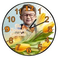 ZEGAR ścienny PREZENT dla dziadków duży wybór wzorów + IMIĘ TWOJE ZDJĘCIE