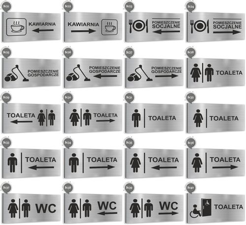 Tabliczka informacyjna przy drzwiowa RECEPCJA Tablica nierdzewna srebrna na Arena.pl