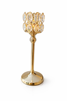 Świecznik glamour złoty z kryształami |Dekoracja wnętrz+ GRATIS