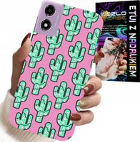 ETUI DO MOTOROLA MOTO E14 - KAKTUSY, KAKTUS NA RÓŻOWYM TLE + FOLIA